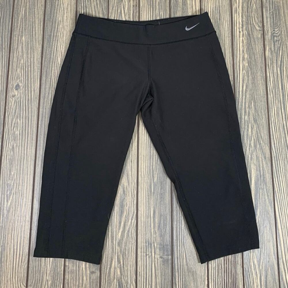 Nike‎ Women Dri Fit Capri Athleisure Yoga Athletic Pants Leggings Black Size L